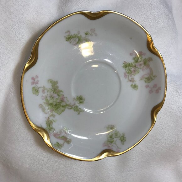 Limoges Other - Haviland Floral Limoges Plate White w/Gold Trim GUC Vintage Saucer Tea Schleiger